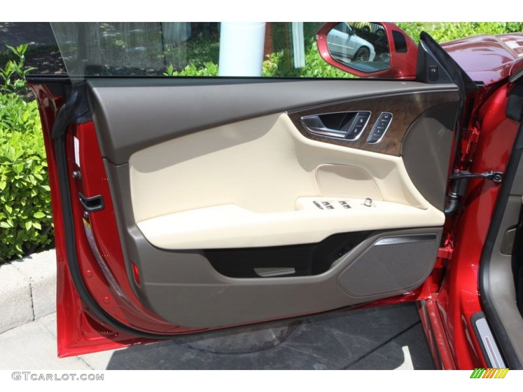 2013 Audi A7 3.0T quattro Prestige Velvet Beige Door Panel Photo #69961372