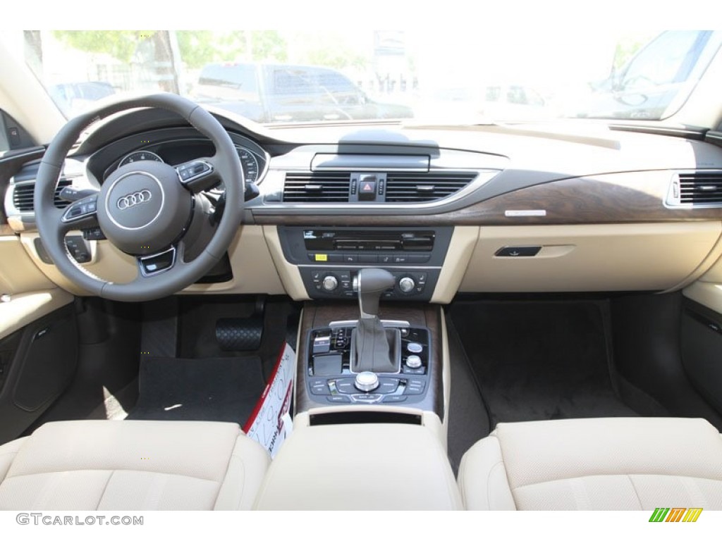2013 Audi A7 3.0T quattro Prestige Velvet Beige Dashboard Photo #69961477