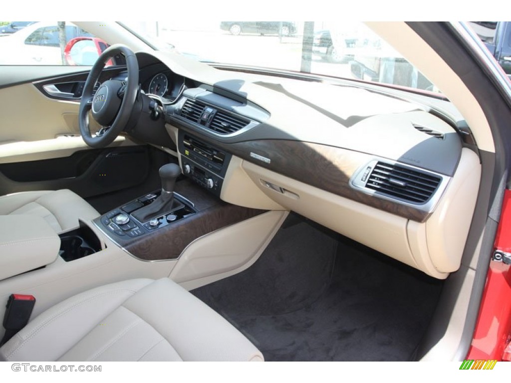 2013 Audi A7 3.0T quattro Prestige Velvet Beige Dashboard Photo #69961498