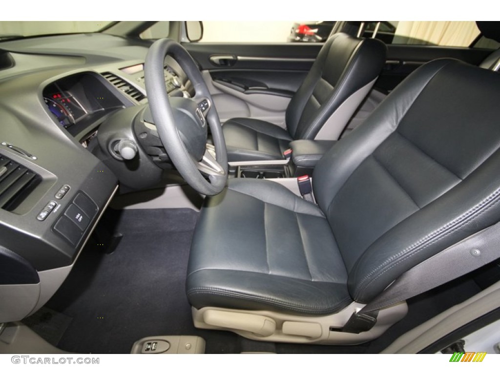 2009 Civic Hybrid Sedan - Spectrum White Pearl / Blue photo #3