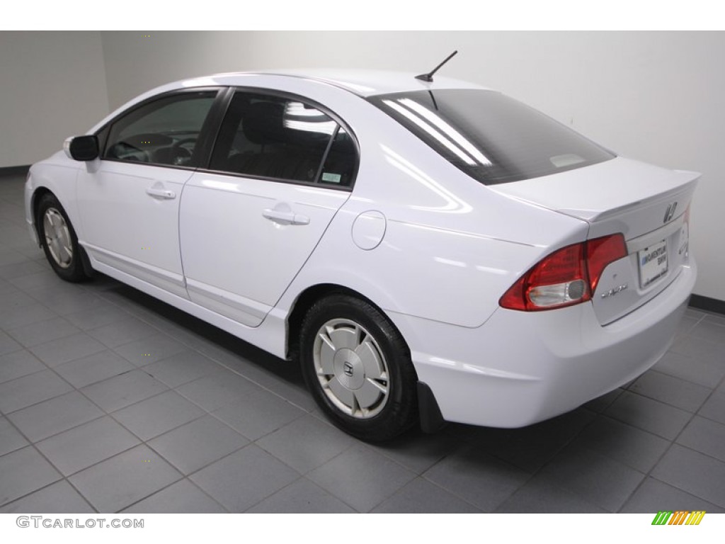 2009 Civic Hybrid Sedan - Spectrum White Pearl / Blue photo #5