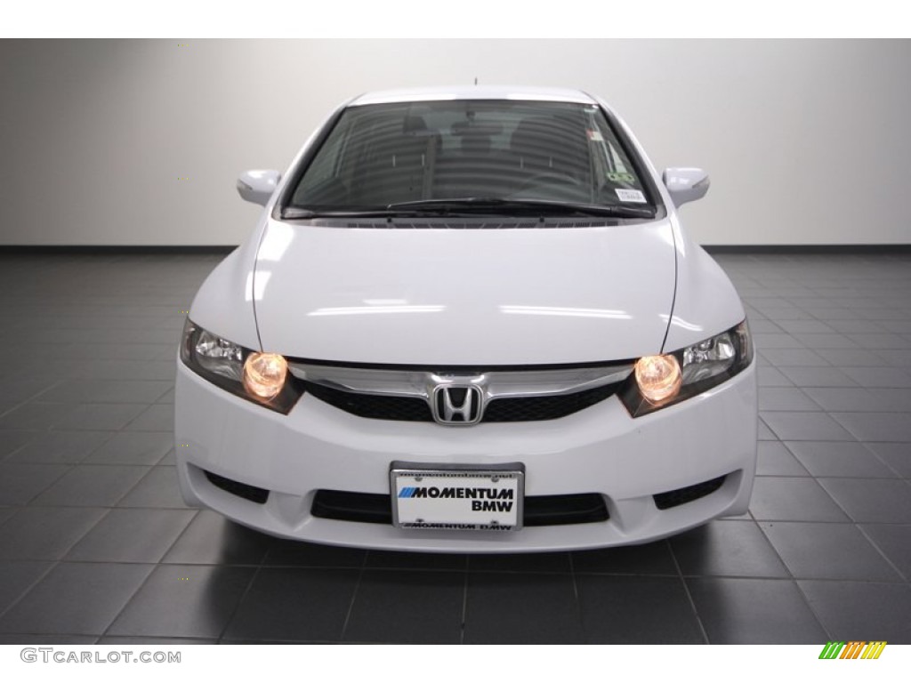 2009 Civic Hybrid Sedan - Spectrum White Pearl / Blue photo #6