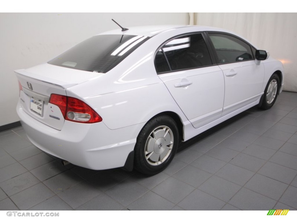 2009 Civic Hybrid Sedan - Spectrum White Pearl / Blue photo #10