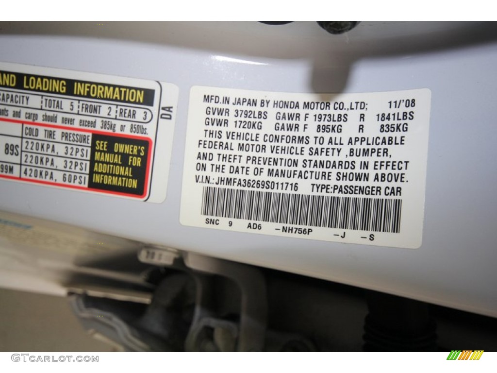 2009 Civic Hybrid Sedan - Spectrum White Pearl / Blue photo #12