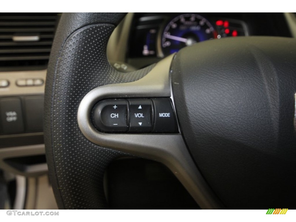 2009 Civic Hybrid Sedan - Spectrum White Pearl / Blue photo #24