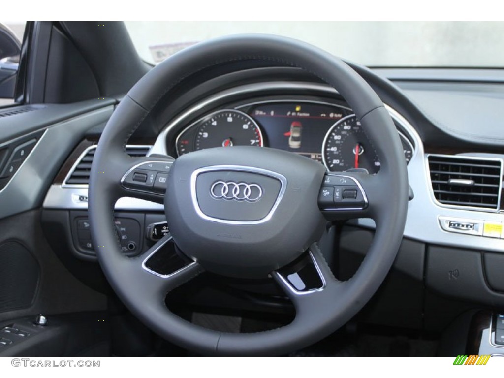 2013 Audi A8 3.0T quattro Black Steering Wheel Photo #69962140
