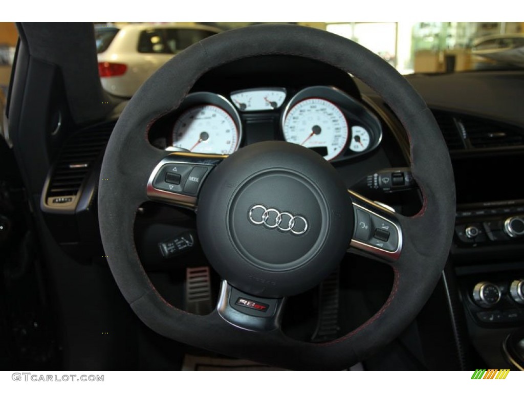 2012 Audi R8 GT Black Steering Wheel Photo #69962419