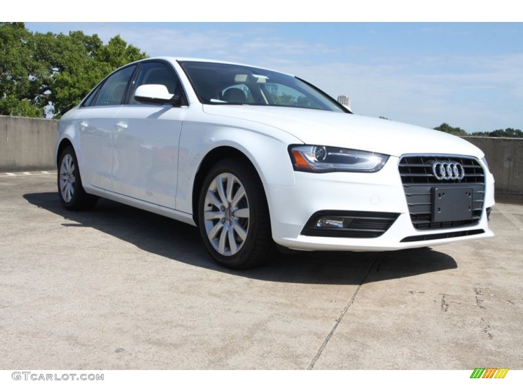 2013 A4 2.0T Sedan - Ibis White / Velvet Beige/Moor Brown photo #1