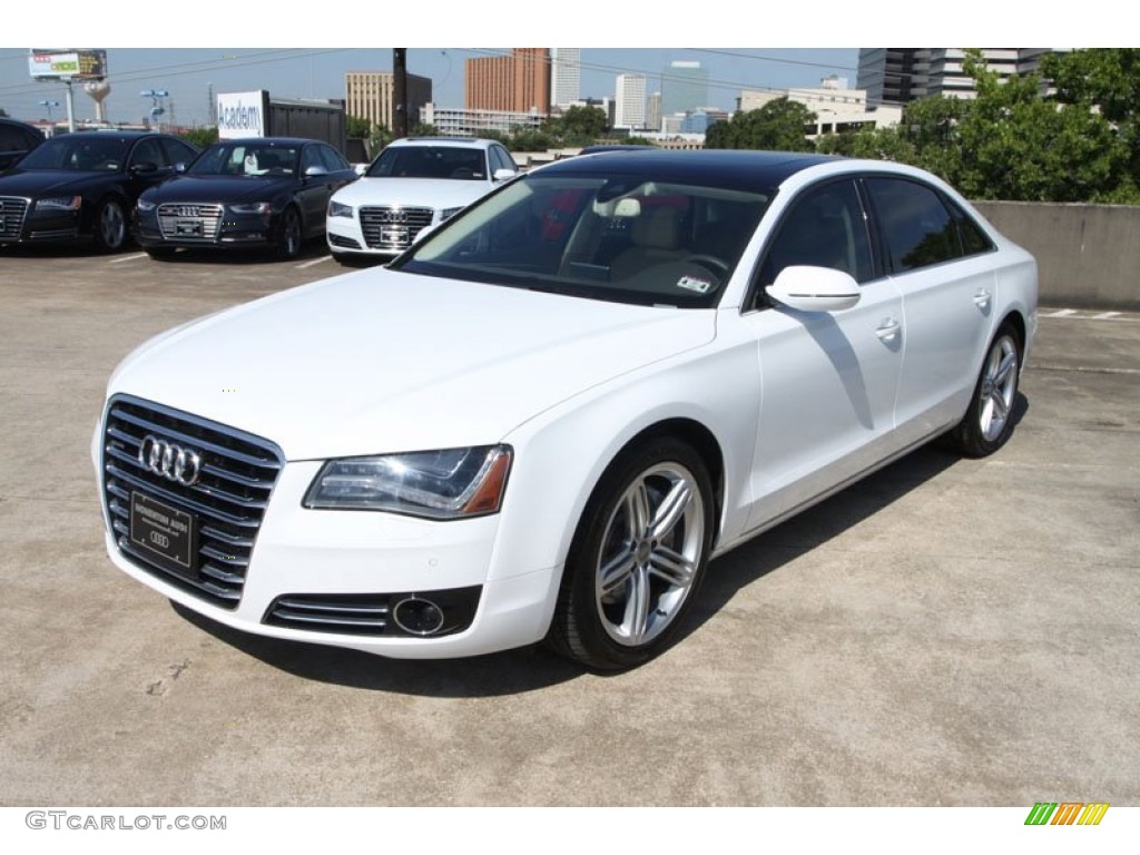 2013 A8 L 3.0T quattro - Glacier White Metallic / Silk Beige photo #3