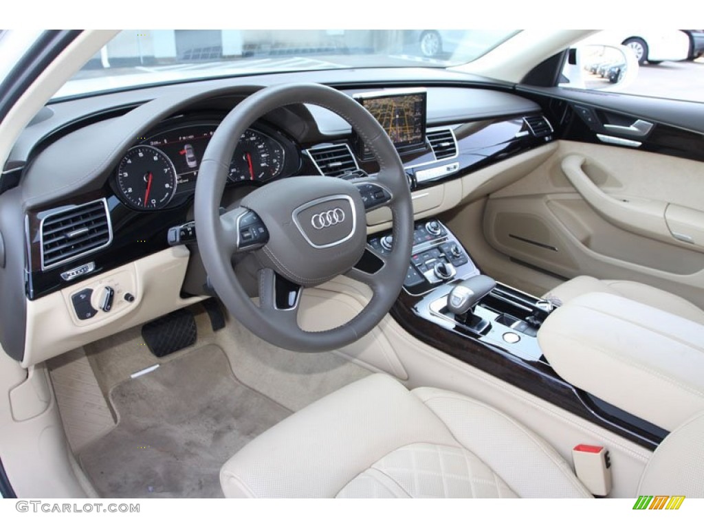 2013 A8 L 3.0T quattro - Glacier White Metallic / Silk Beige photo #11