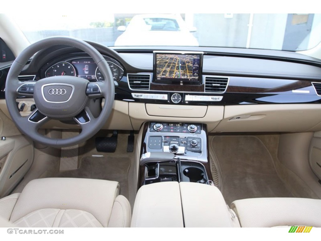 2013 A8 L 3.0T quattro - Glacier White Metallic / Silk Beige photo #15