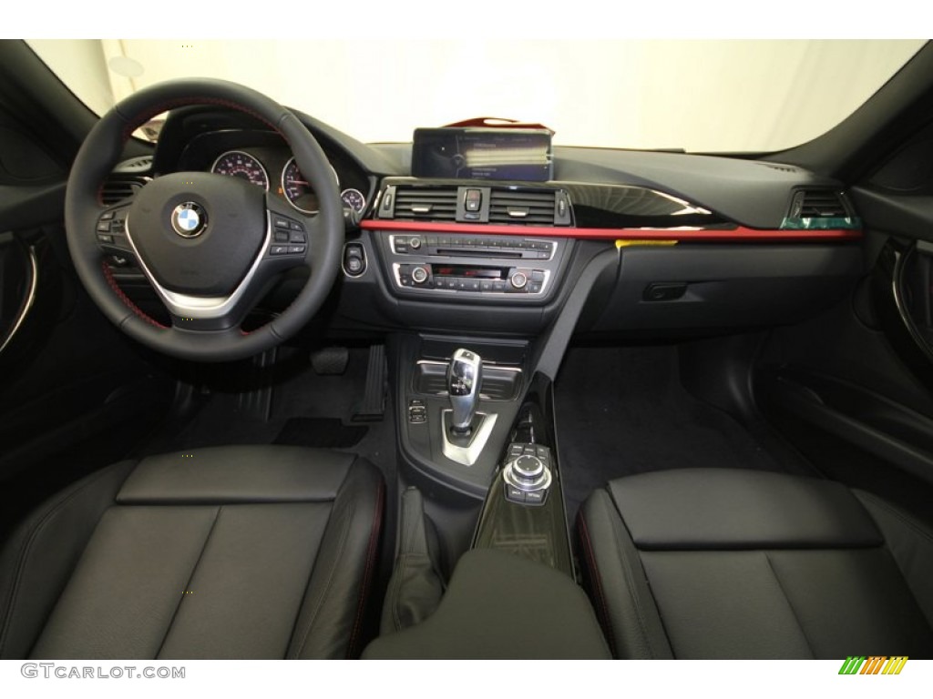 2012 BMW 3 Series 328i Sedan Black/Red Highlight Dashboard Photo #69965113