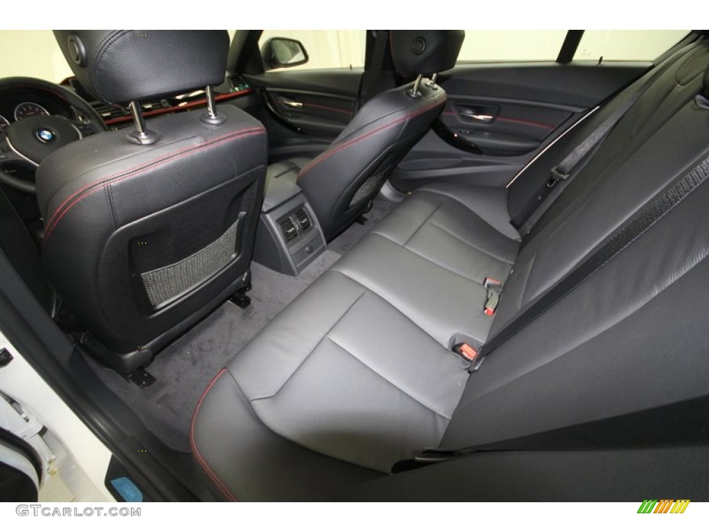 Black/Red Highlight Interior 2012 BMW 3 Series 328i Sedan Photo #69965287