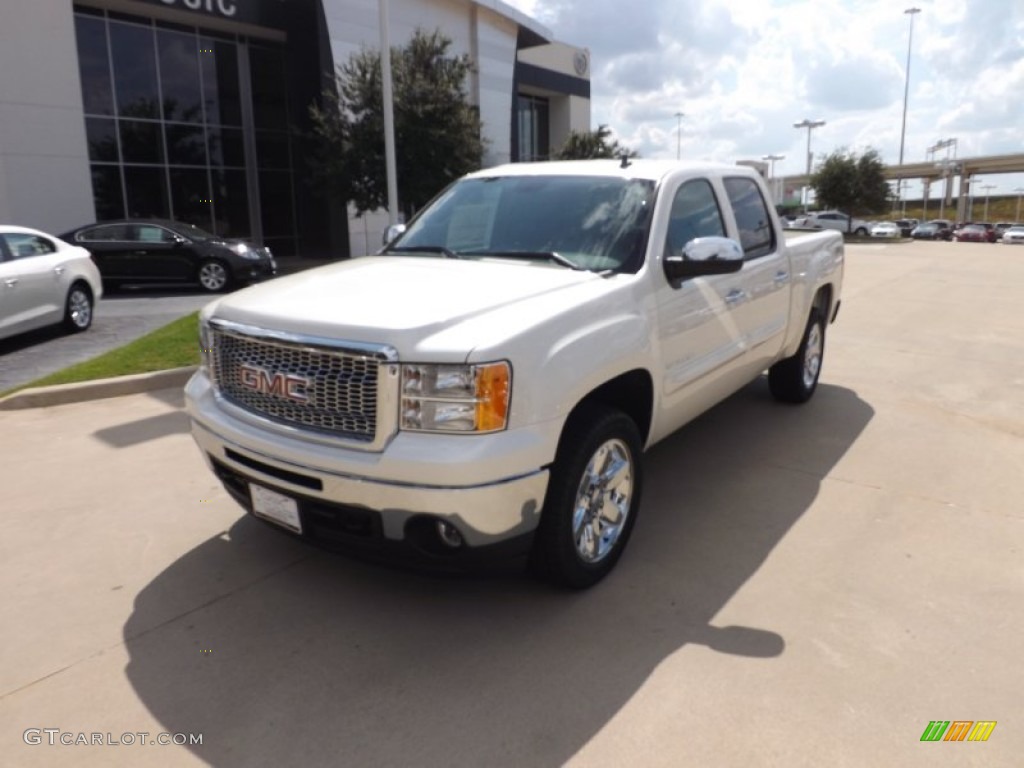 2013 Sierra 1500 SLE Crew Cab 4x4 - White Diamond Tricoat / Ebony photo #1