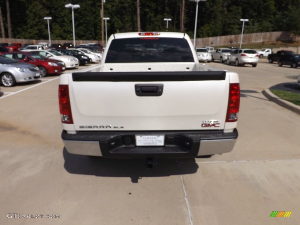 2013 Sierra 1500 SLE Crew Cab 4x4 - White Diamond Tricoat / Very Dark Cashmere/Light Cashmere photo #4