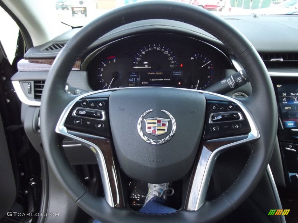 2013 Cadillac XTS Luxury FWD Jet Black Steering Wheel Photo #69968035