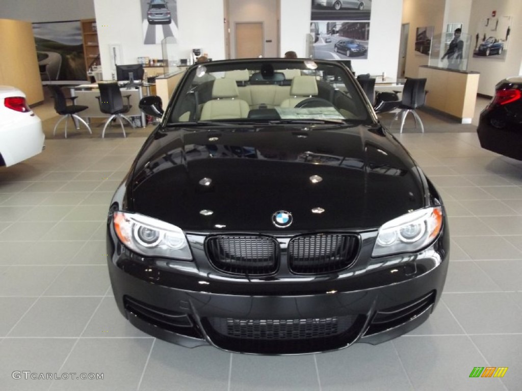 2012 1 Series 135i Convertible - Jet Black / Savanna Beige photo #7