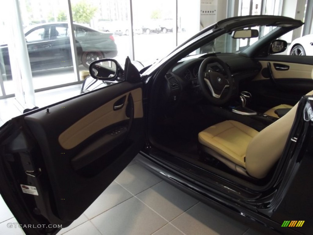 2012 1 Series 135i Convertible - Jet Black / Savanna Beige photo #10