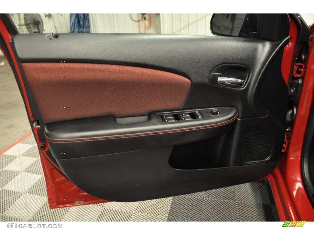2012 Dodge Avenger SXT Plus Black/Red Door Panel Photo #69969329