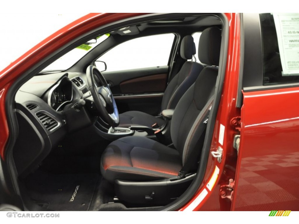 Black/Red Interior 2012 Dodge Avenger SXT Plus Photo #69969349