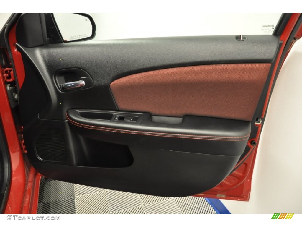 2012 Dodge Avenger SXT Plus Black/Red Door Panel Photo #69969532