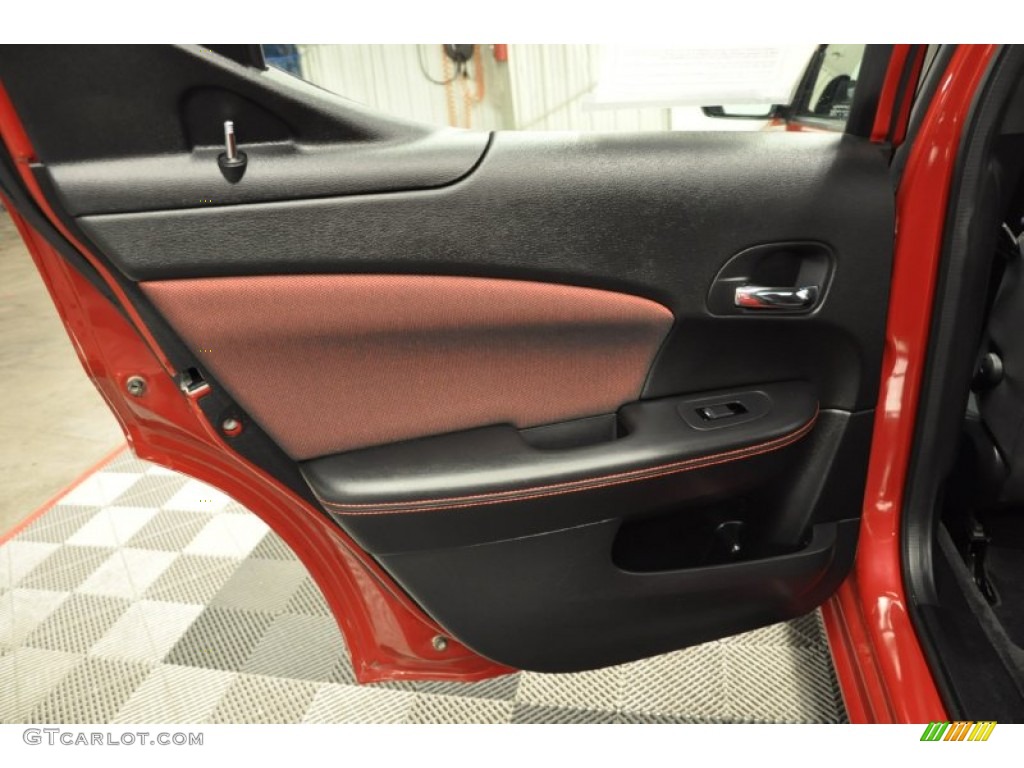 2012 Dodge Avenger SXT Plus Black/Red Door Panel Photo #69969553