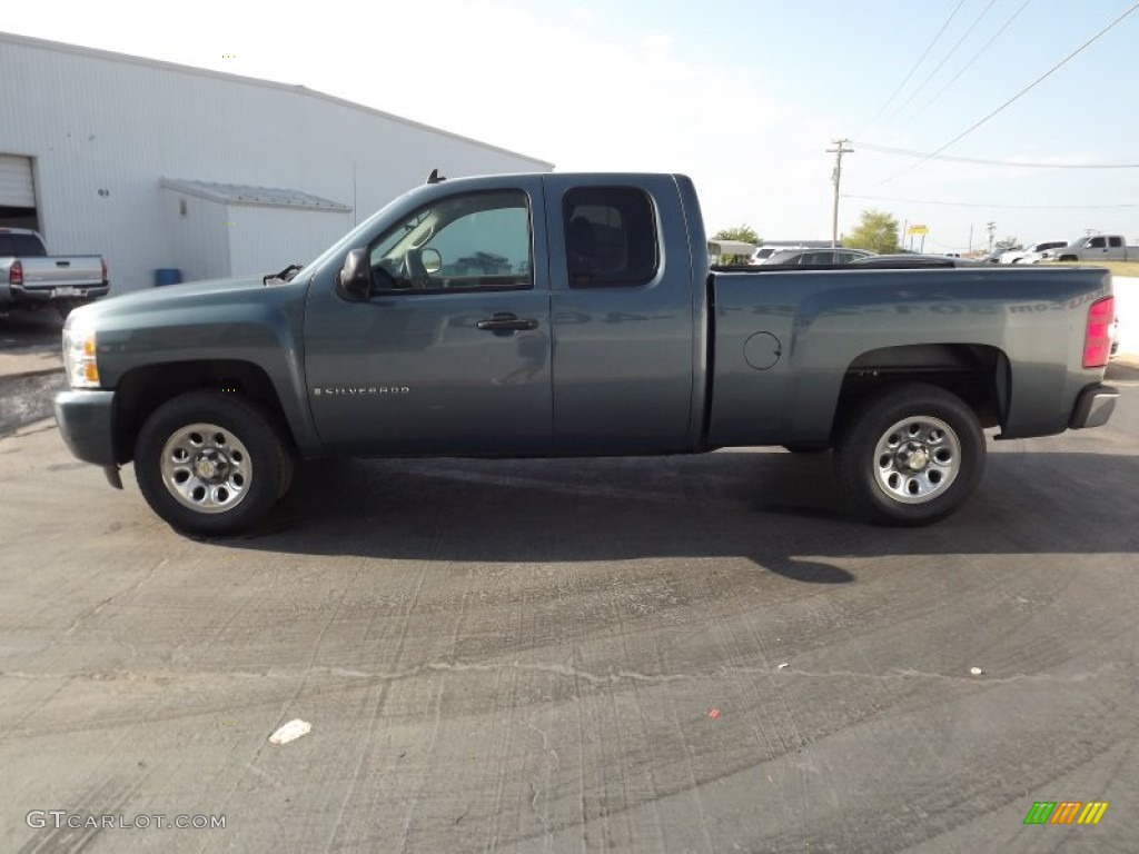 2009 Silverado 1500 LS Extended Cab - Blue Granite Metallic / Dark Titanium photo #4