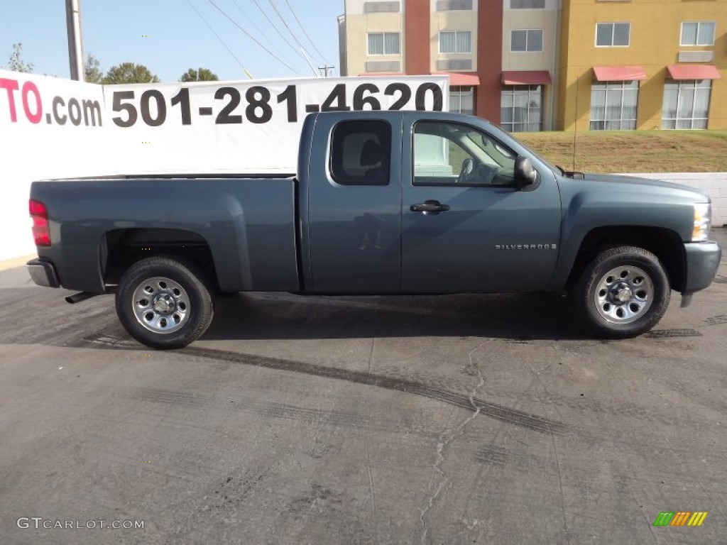 2009 Silverado 1500 LS Extended Cab - Blue Granite Metallic / Dark Titanium photo #8