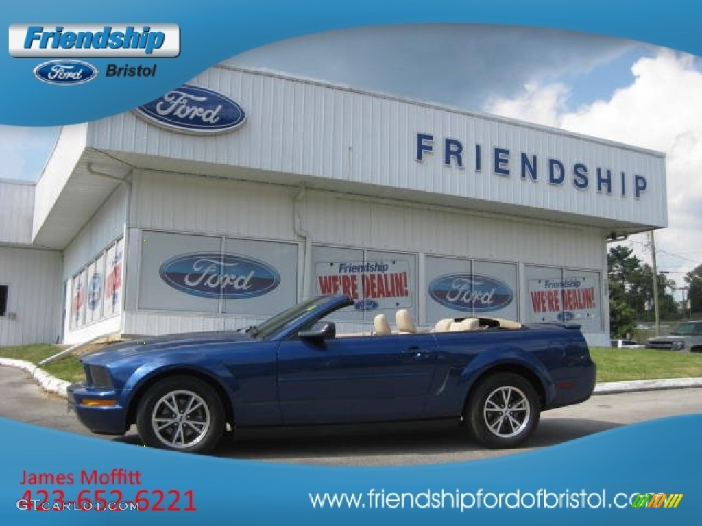 2008 Mustang V6 Deluxe Convertible - Vista Blue Metallic / Medium Parchment photo #1