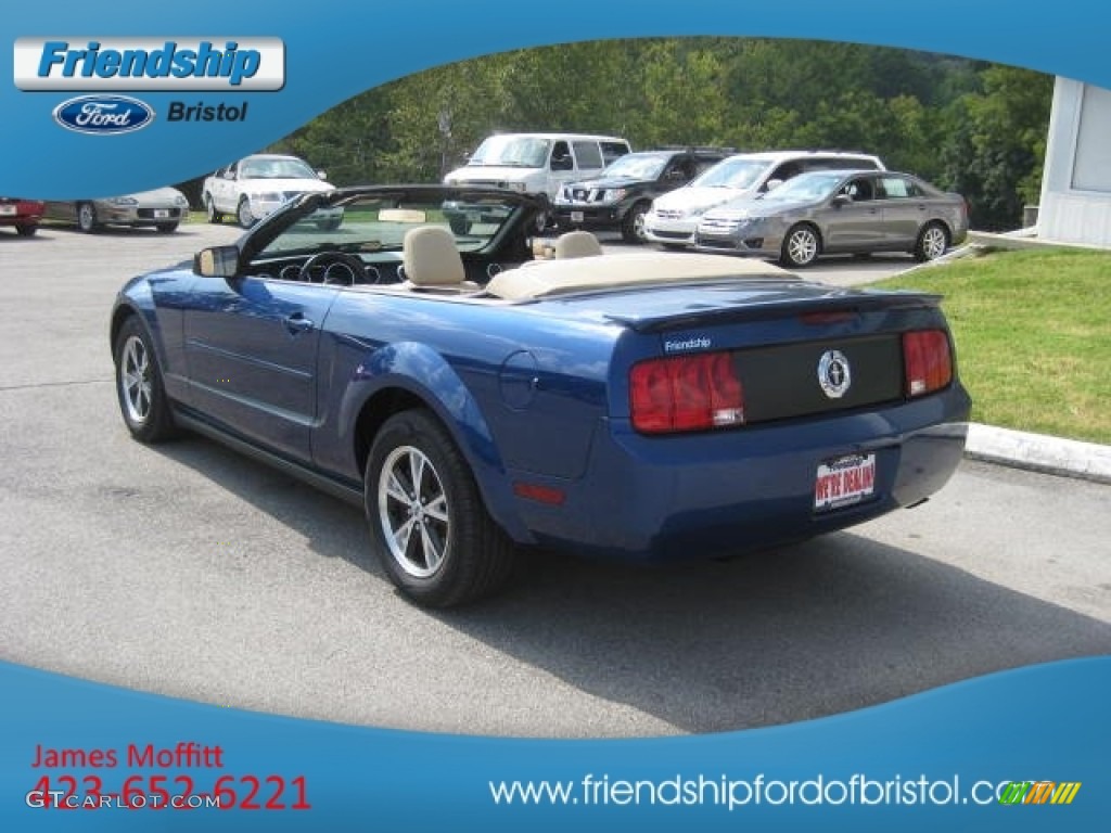 2008 Mustang V6 Deluxe Convertible - Vista Blue Metallic / Medium Parchment photo #8