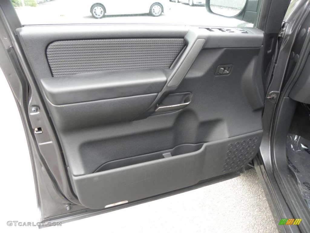 2012 Nissan Titan SV Crew Cab Charcoal Door Panel Photo #69971908