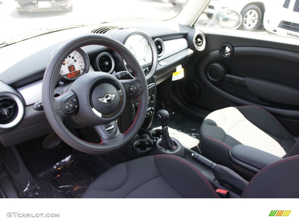 2013 Cooper Hardtop - White Silver Metallic / John Cooper Works Black Checkered Cloth photo #5