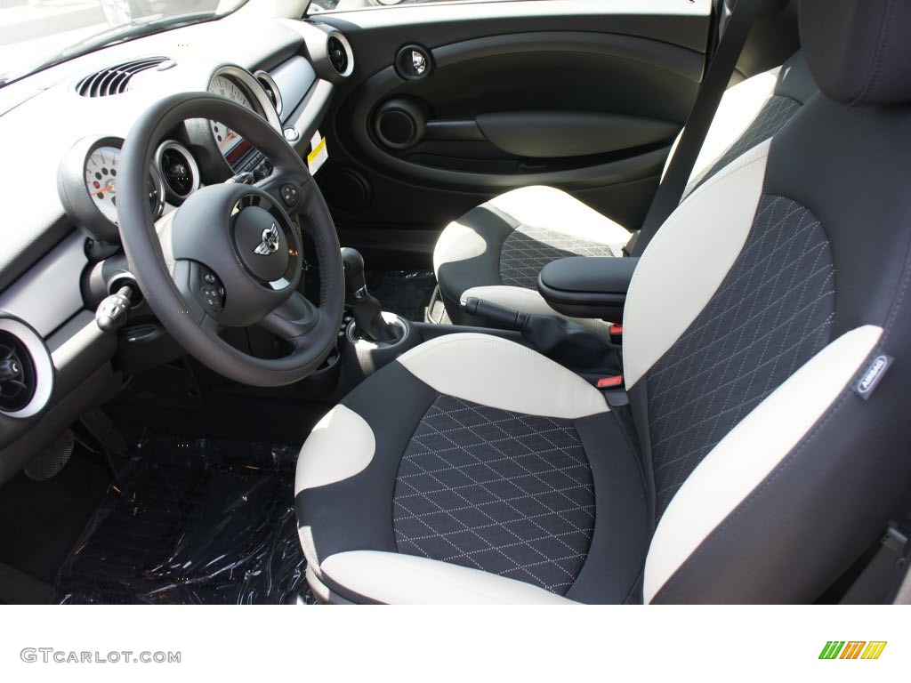 Sport Carbon Black/Polar Beige Leather Contrast Interior 2013 Mini Cooper Hardtop Photo #69974209