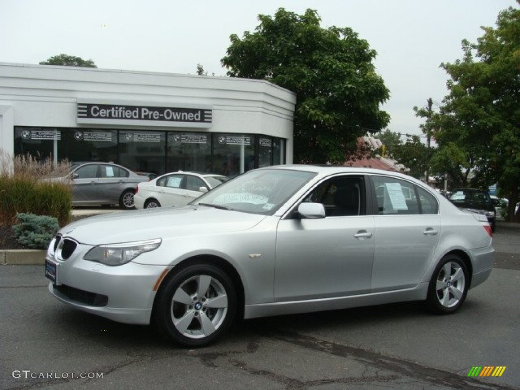 2008 5 Series 528xi Sedan - Titanium Silver Metallic / Black photo #1