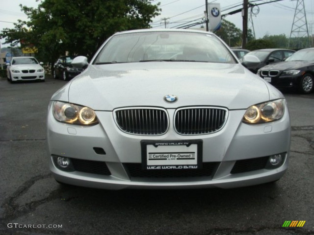 2009 3 Series 328xi Coupe - Titanium Silver Metallic / Coral Red/Black Dakota Leather photo #2