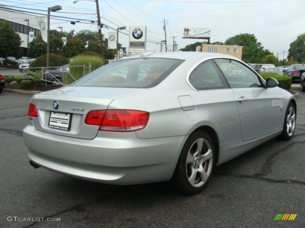 2009 3 Series 328xi Coupe - Titanium Silver Metallic / Coral Red/Black Dakota Leather photo #4