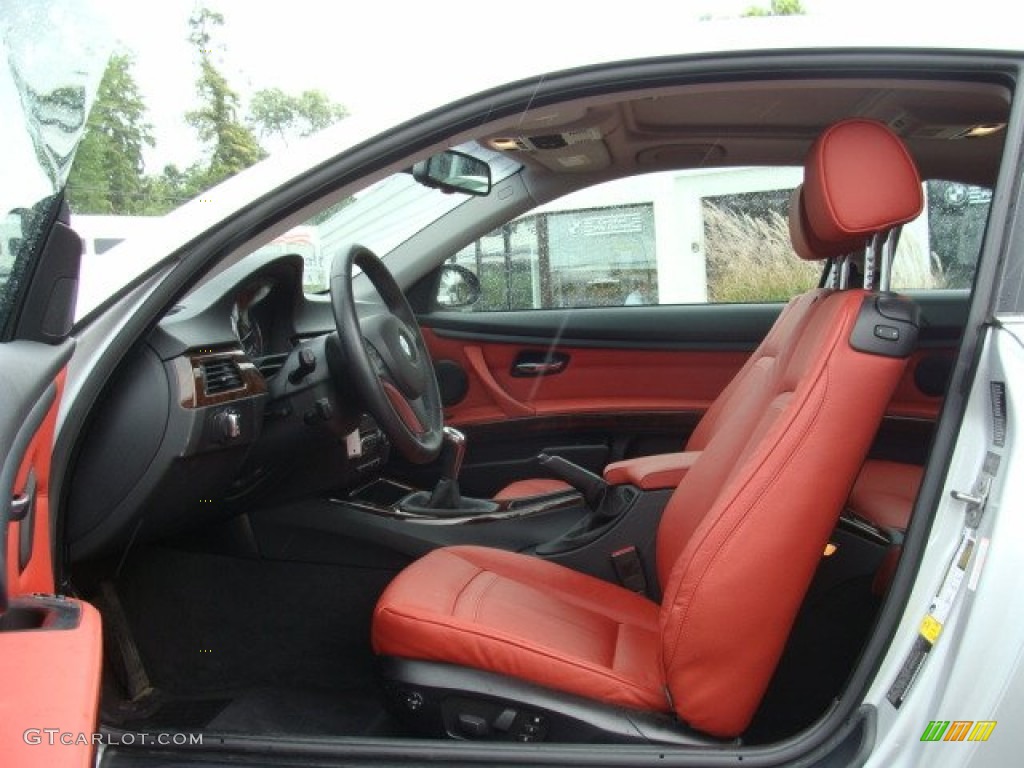 2009 3 Series 328xi Coupe - Titanium Silver Metallic / Coral Red/Black Dakota Leather photo #7