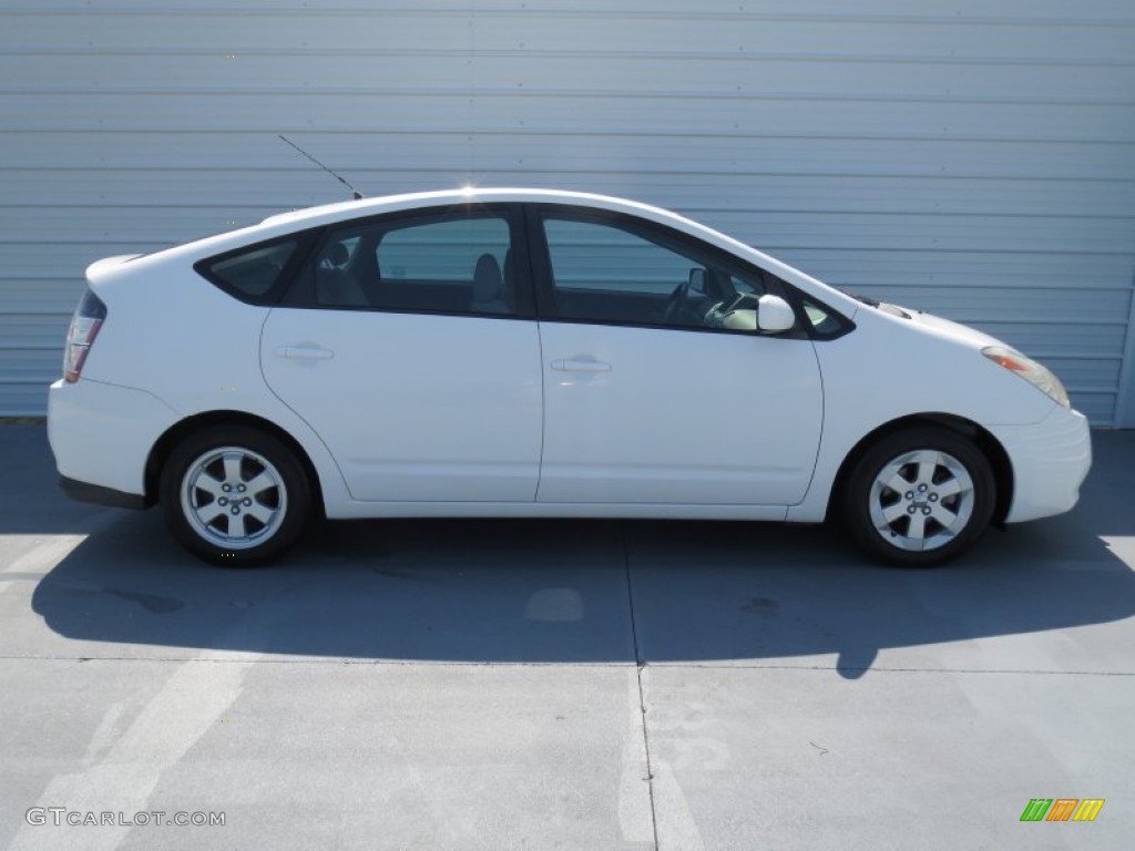 2005 Prius Hybrid - Super White / Gray/Burgundy photo #2