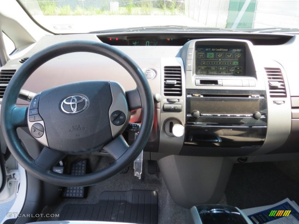 2005 Prius Hybrid - Super White / Gray/Burgundy photo #32