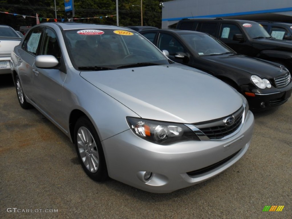 2009 Impreza 2.5i Premium Sedan - Spark Silver Metallic / Carbon Black photo #1