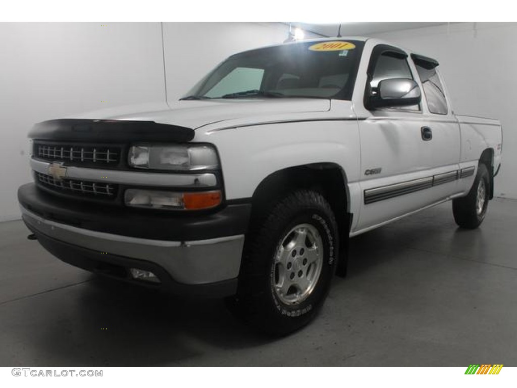 2001 Silverado 1500 Z71 Extended Cab 4x4 - Summit White / Medium Gray photo #1