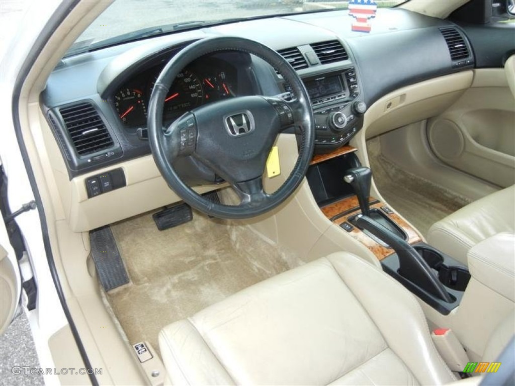 2003 Accord EX V6 Coupe - Taffeta White / Ivory photo #5