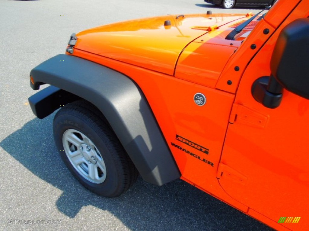 2012 Wrangler Sport 4x4 - Crush Orange / Black photo #7