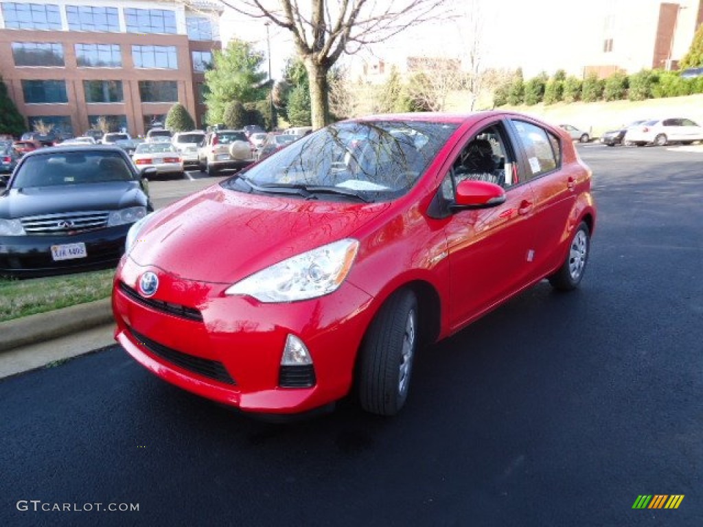 2012 Prius c Hybrid Two - Absolutely Red / Gray photo #3