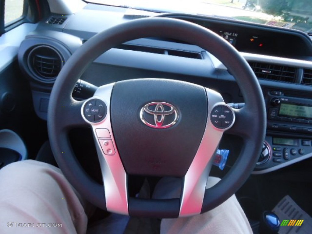 2012 Prius c Hybrid Two - Absolutely Red / Gray photo #22