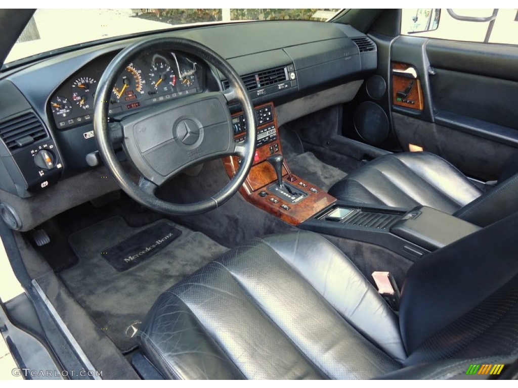 Black Interior 1992 Mercedes-Benz SL 500 Roadster Photo #69992650
