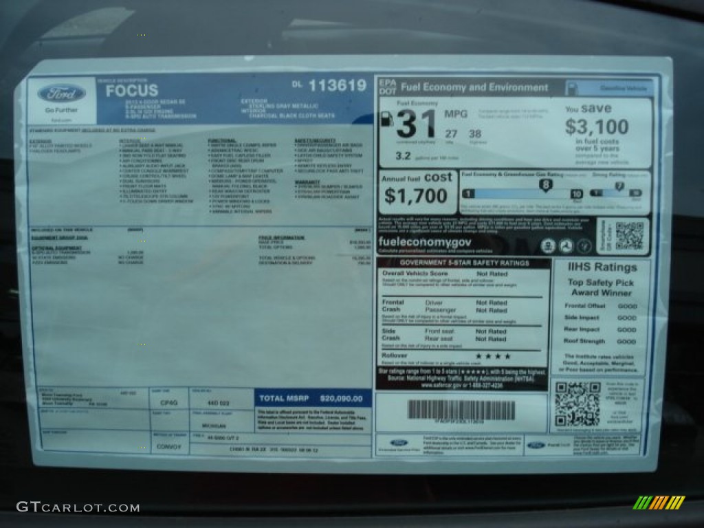 2013 Ford Focus SE Sedan Window Sticker Photo #69995542