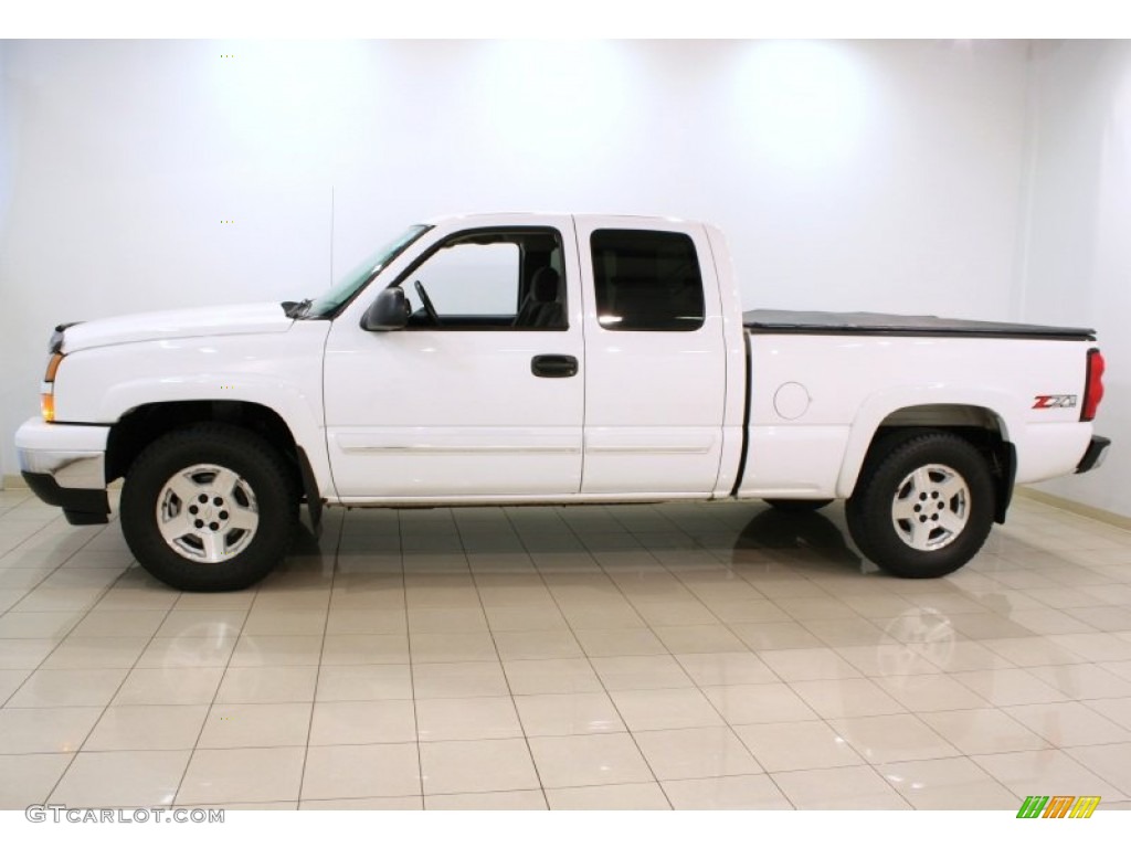 2006 Silverado 1500 Z71 Extended Cab 4x4 - Summit White / Dark Charcoal photo #4