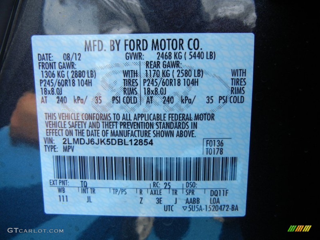 2013 MKX Color Code TQ for Smoked Quartz Photo #70000083