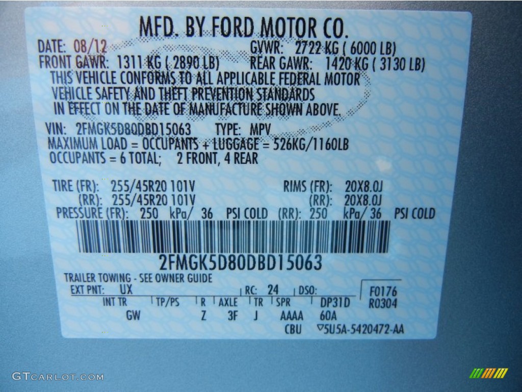2013 Flex Color Code UX for Ingot Silver Metallic Photo #70000732